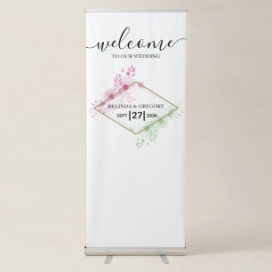 Elegant Watercolor Flowers Wedding Welcome Sign