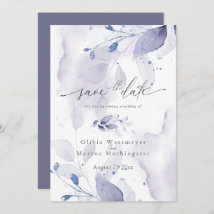 Elegant Watercolor Foliage Save the Date Invitati Invitation
