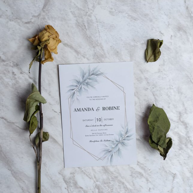 Elegant Watercolor Foliage Wedding Invitation (Creator Uploaded)
