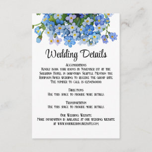 Elegant Watercolor Forget-me-not Wedding Enclosure Card