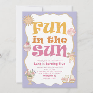 Elegant Watercolor Fun to be One 5th Birthday b Invitation