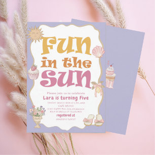 Elegant Watercolor Fun to be One 5th Birthday g Invitation