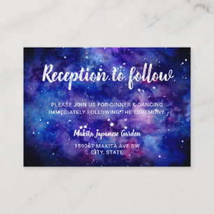 Elegant Watercolor Galaxy Starry Night Calligraphy Enclosure Card