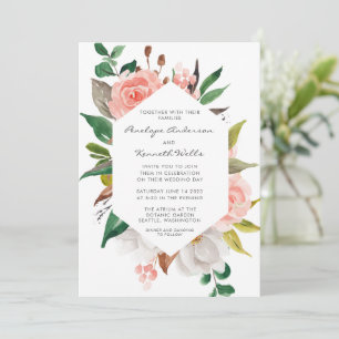 Elegant Watercolor Garden Floral Wedding Invitation
