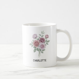 Elegant Watercolor Garden Rose Mug