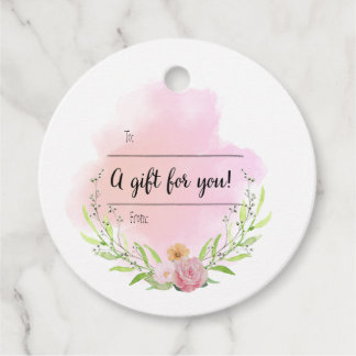 Elegant Watercolor Gift Tag – "A Gift for You"