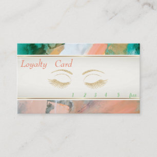 Elegant,Watercolor , Glittery Lashes Loyalty Card