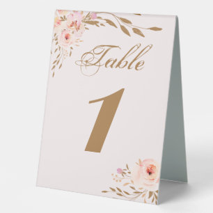 Elegant Watercolor Gold Pink Roses Wedding