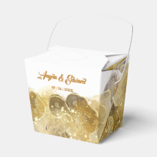 Elegant Watercolor Gold Wedding Favour Box