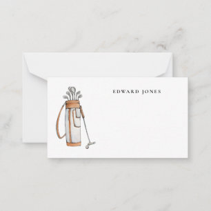 Elegant Watercolor Golf Bag Little Card