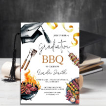 Elegant Watercolor Graduation BBQ