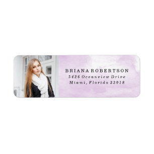 Elegant Watercolor Graduation Photo Address Labels