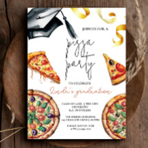 Elegant Watercolor Graduation Pizza