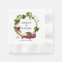 Elegant Watercolor Grape Vines Wood Wreath Wedding