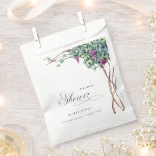 Elegant Watercolor Grapevine Foliage Bridal Shower Favour Bags