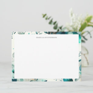 Elegant Watercolor Green Botanical Personalised Thank You Card