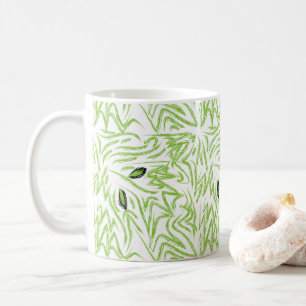 Elegant Watercolor Green Leaves Coffee Mug