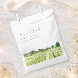 Elegant Watercolor Green Winery Vineyard Wedding Favour Bags