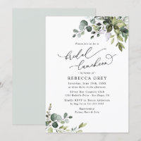 Elegant Watercolor Greenery Bridal Luncheon Shower