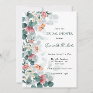 Elegant Watercolor greenery bridal shower Invitation