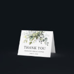 Elegant Watercolor Greenery Bridal Shower Note Thank You Card<br><div class="desc">Modern Elegant Watercolor Botanical Greenery Bridal Shower Thank You Folded Note Card includes eucalyptus leaves,  green botanical foliage,  dusty blue leaves and other beautiful botanical greenery.</div>