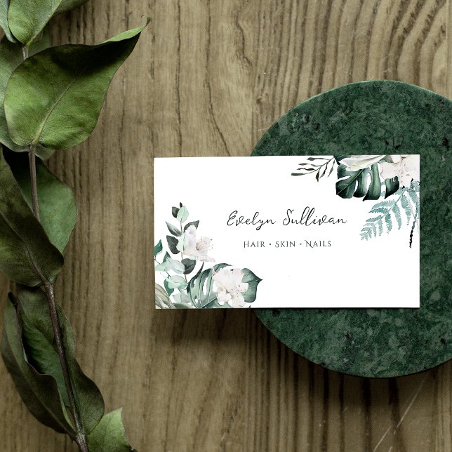 Elegant watercolor greenery business card (Creator Uploaded)