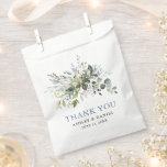 Elegant Watercolor Greenery Dusty Blue Wedding Favour Bags<br><div class="desc">Modern Elegant Watercolor Botanical Greenery Wedding Favour Bag includes eucalyptus leaves,  green botanical foliage,  dusty blue leaves and other beautiful botanical greenery. Dusty Blue Text.</div>