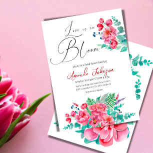 Elegant Watercolor Greenery Floral Bridal Shower Invitation