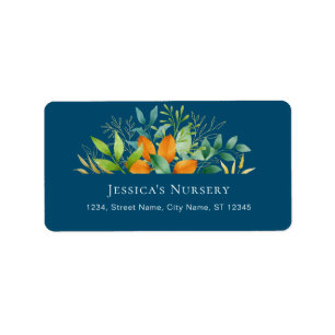 Elegant Watercolor Greenery Foliage Botanical Blue Label