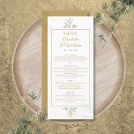 Elegant Watercolor Greenery Gold Dinner Menu<br><div class="desc">Elegant botanical greenery dinner menu card personalised with your information in chic gold typography. Designed by Thisisnotme©</div>