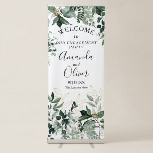 Elegant watercolor Greenery Party Welcome sign