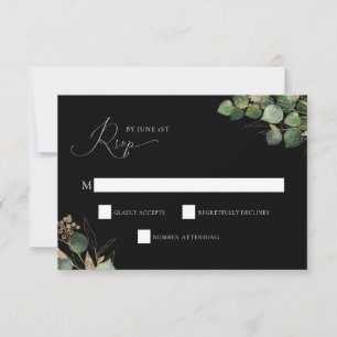 Elegant Watercolor Greenery RSVP Enclosure Card