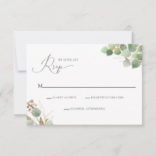 Elegant Watercolor Greenery RSVP Enclosure Card