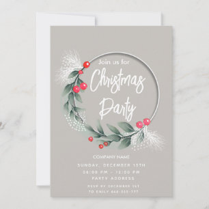 Elegant watercolor greenery wreath corporate invitation