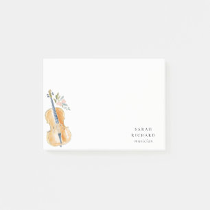 Elegant Watercolor Guitar Musician Music Teacher Post-it Notes