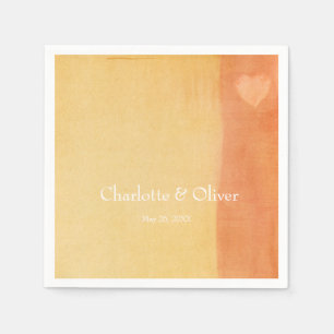 Elegant watercolor heart napkin