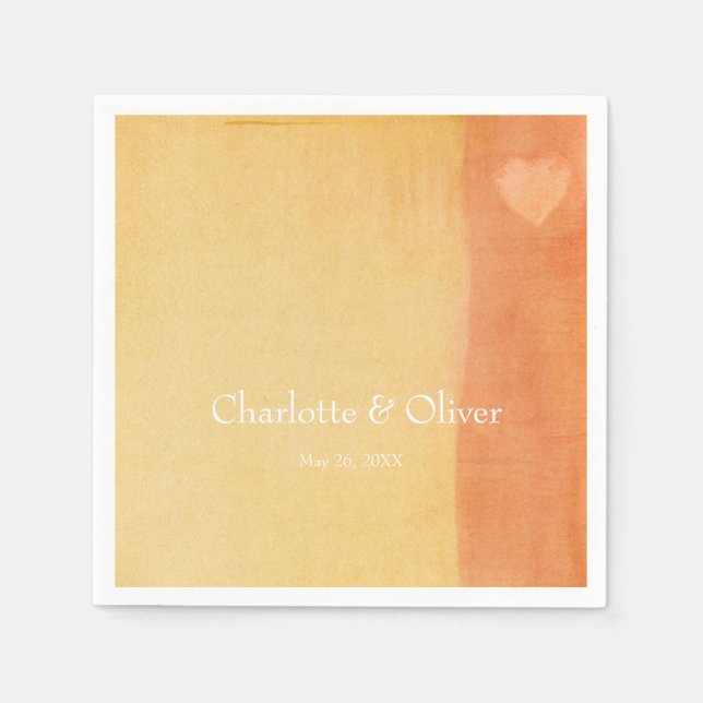 Elegant watercolor heart napkin (Front)