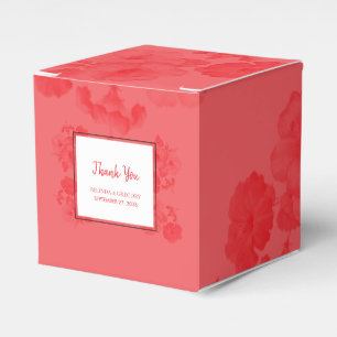 Elegant Watercolor Hibiscus Wedding Favour Box