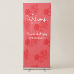 Elegant Watercolor Hibiscus Wedding Welcome Sign