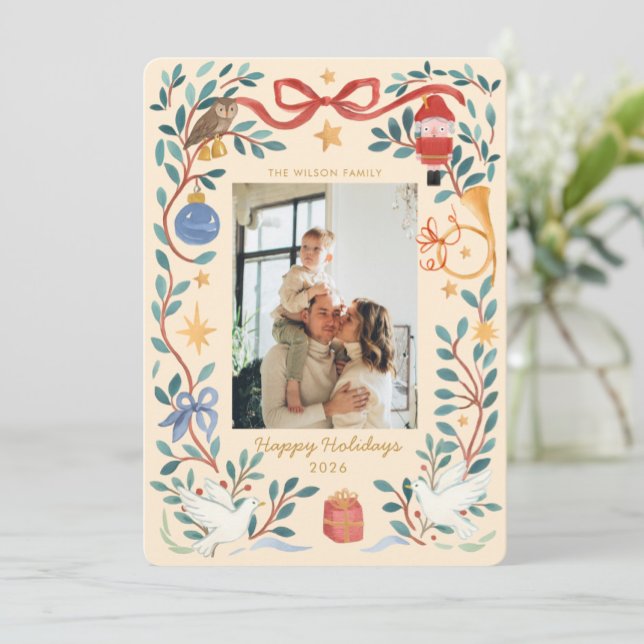 Elegant Watercolor Holiday Photo Card | (Creator Uploaded)