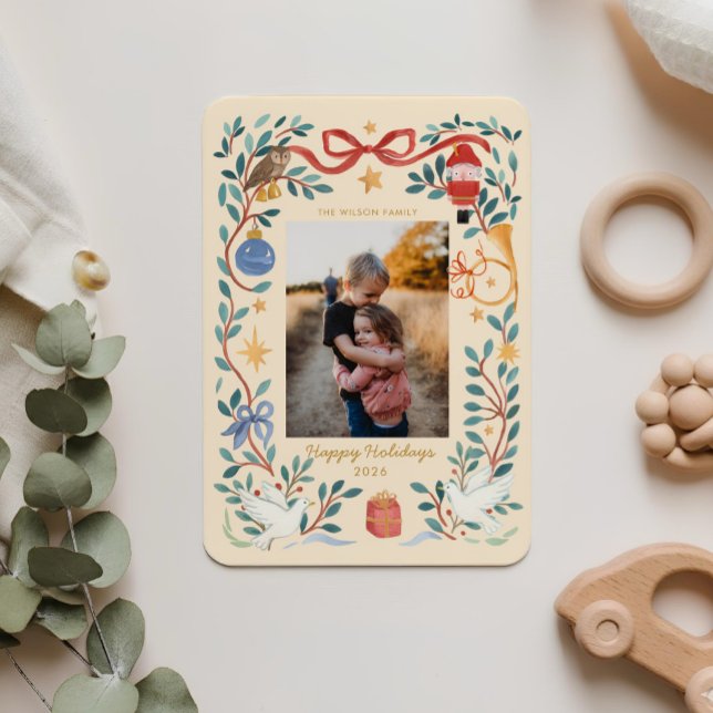 Elegant Watercolor Holiday Photo Card | (Creator Uploaded)