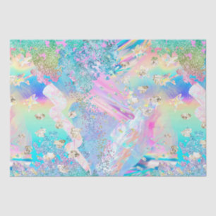 Elegant Watercolor Holographic Iridescent Pattern Tissue Paper
