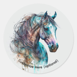 Elegant Watercolor Horse Portrait Sticker