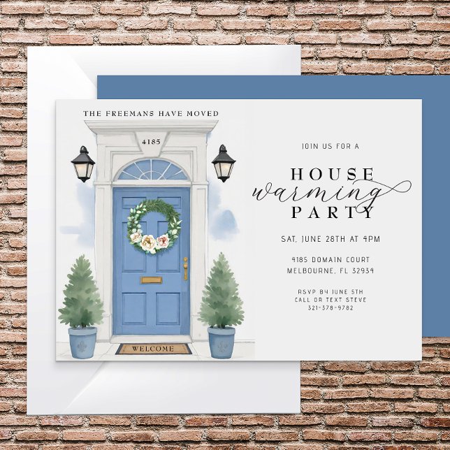 Elegant Watercolor Housewarming Party Invitation (Watercolor Housewarming Party Invite)