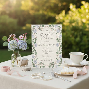 Elegant Watercolor Hydrangea Bridal Shower Invitation