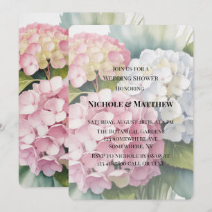 Elegant Watercolor Hydrangea Wedding Shower Invitation