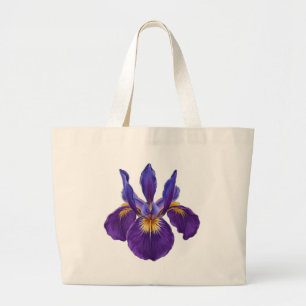 Elegant watercolor illustration of a beautiful pur large tote bag