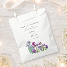 Elegant watercolor Iris flower script wedding