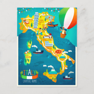 Elegant Watercolor Italy Travel Holiday Postcard