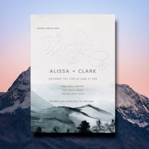 Elegant Watercolor Landscape Adventure Wedding Foi